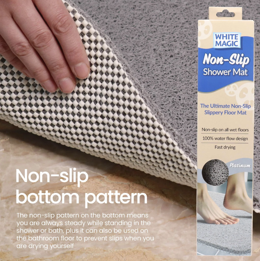 White Magic Non-Slip Shower Mat Regular