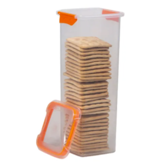 Décor Fresh Seal Clips Tall Square Food Container, 1.9L