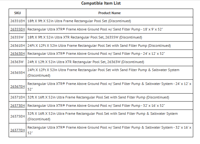 U Shaped Side Support for XTR Ultra Rectangle Pool
