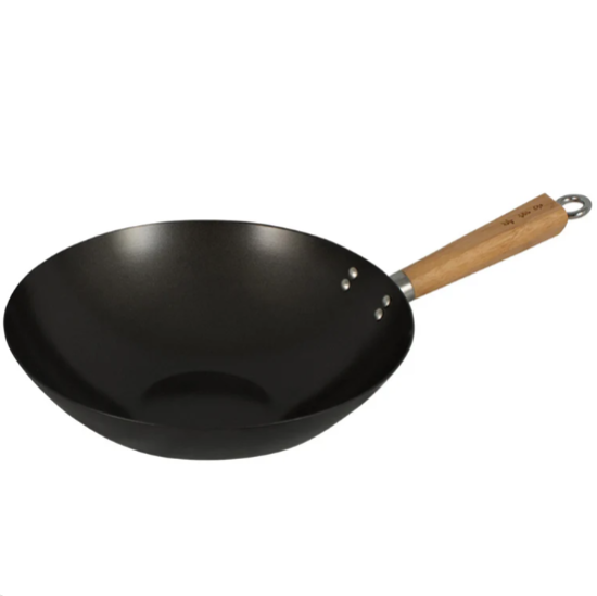 Non-Stick Wok 30cm  Carbon Steel/Bamboo Handle