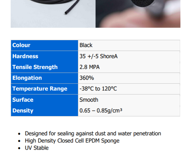 Sponge Cord EPDM