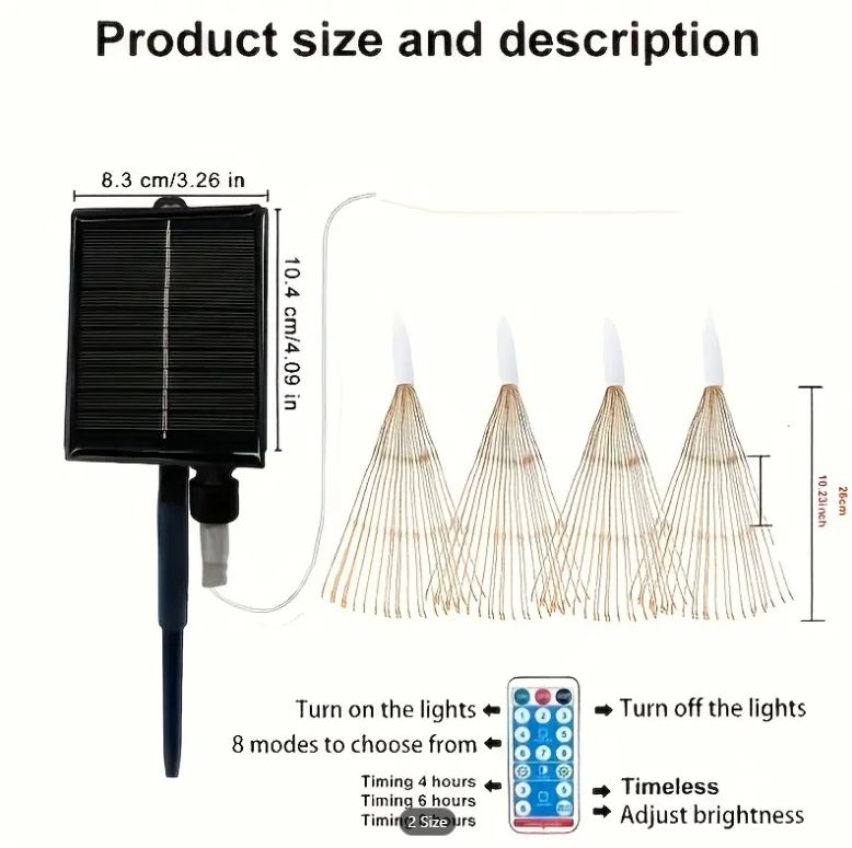 Suspended Solar Fireworks Light