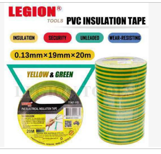 Yellow/Green Electric PVC Tape 20M