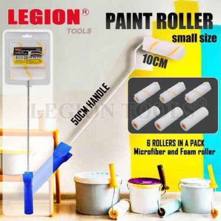 Paint roller 100mm w/handle 500mm 7pcs kit