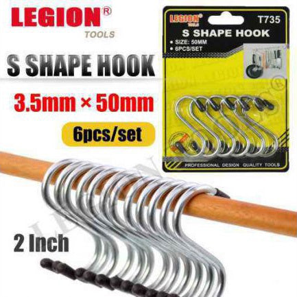 S - Hook, 6 piece, 50mm
