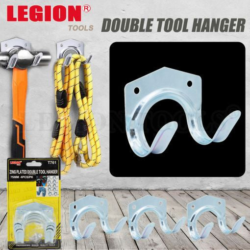 Hanger-zing plated double tool 75mm 4pcs/pk