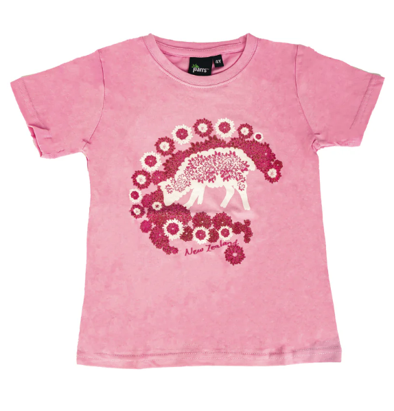 Childs T-Shirt - Daisy Chain Sheep Pink