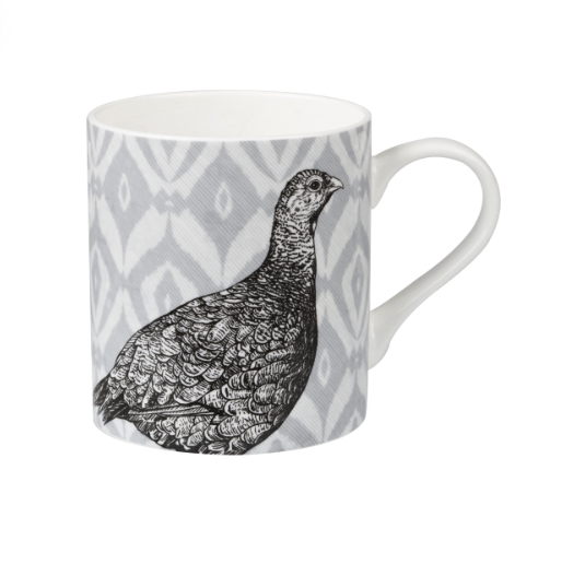 Queens Couture Ikat Grouse Earth Mug 340ml