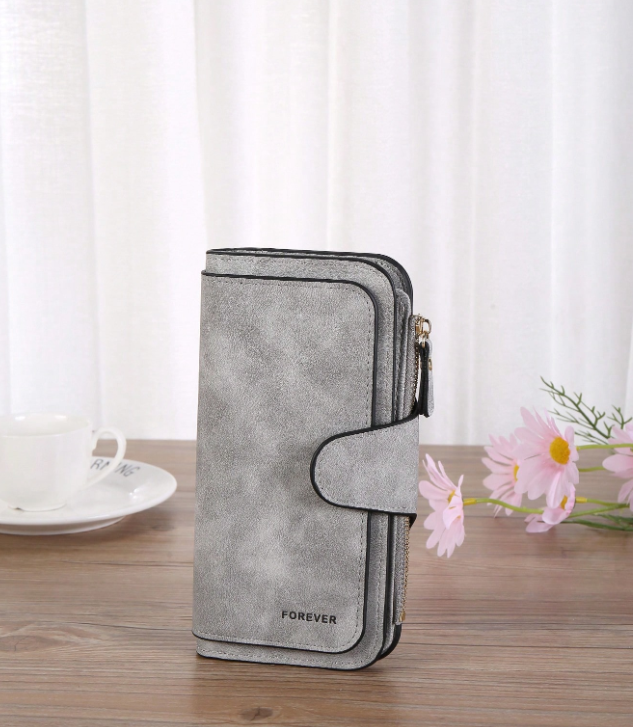 Tri Fold Zip Wallet Slim Women's