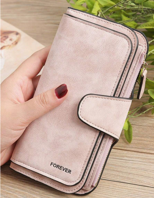 Tri Fold Zip Wallet Slim Women's