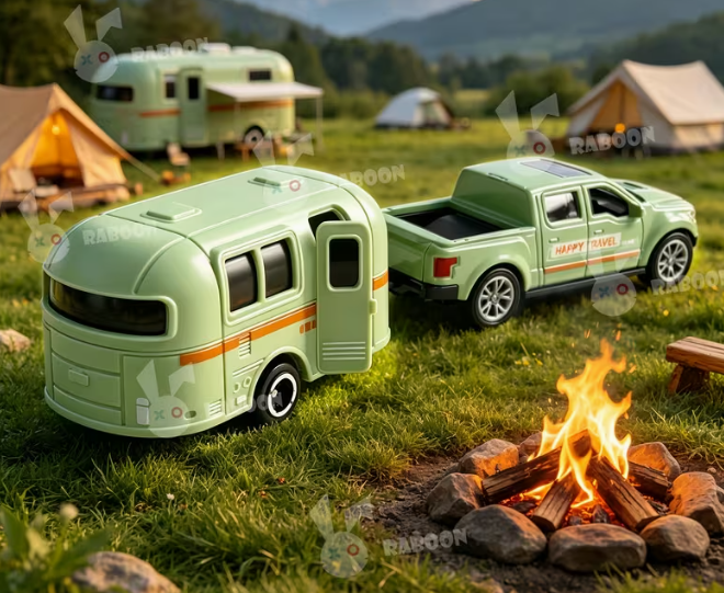 Pick Up Truck W Caravan