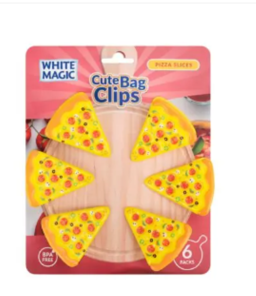 Cute Bag Clips Pizza 6 pack