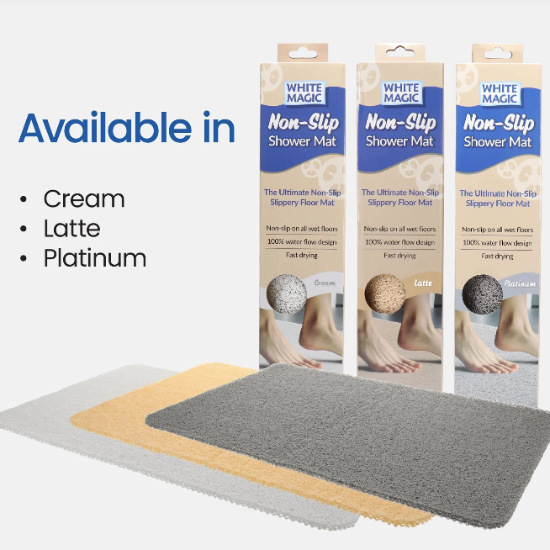 White Magic Non-Slip Shower Mat Regular