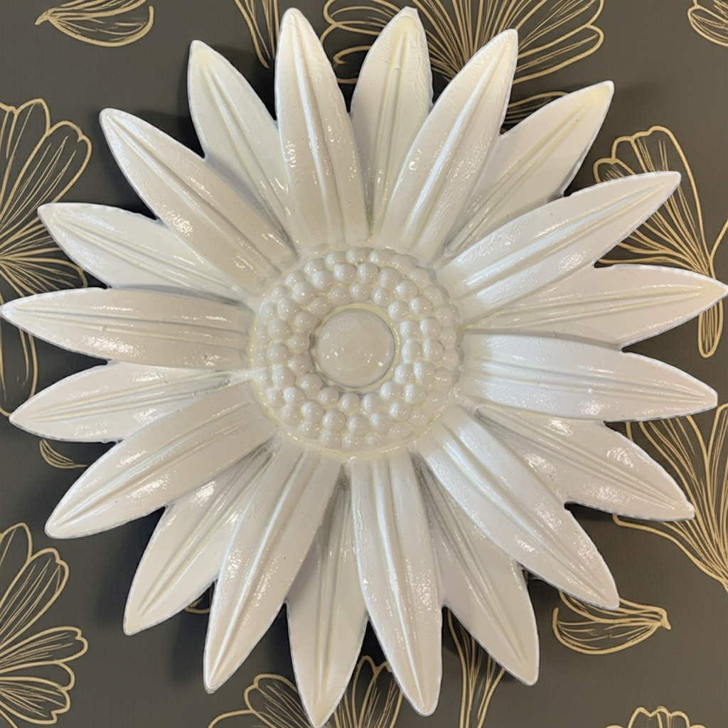 Wooden White Sunflower Wall Decor Plaque