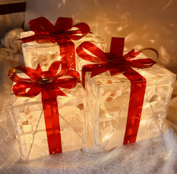 Christmas Light Up Box Set of 3