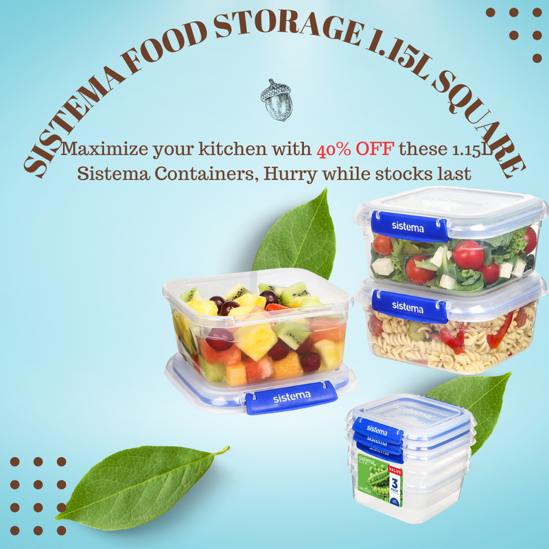 Sistema Food Storage 1.15L Square – 3 Pack