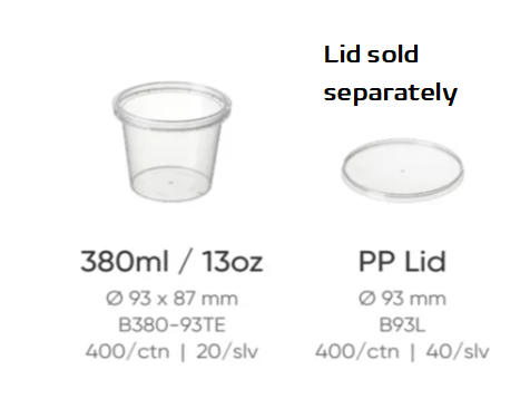 Bonson PP Round Container 380ml Single