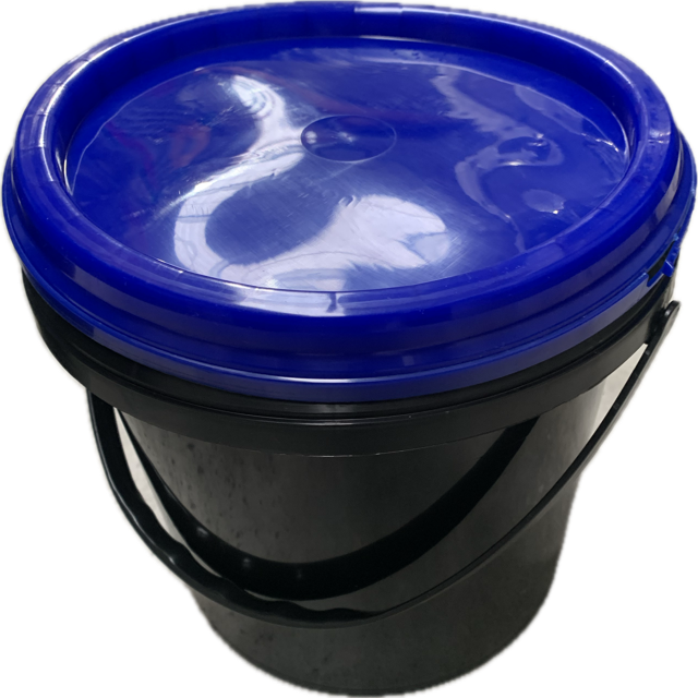 Top Pail 4L Black W Blue Lid