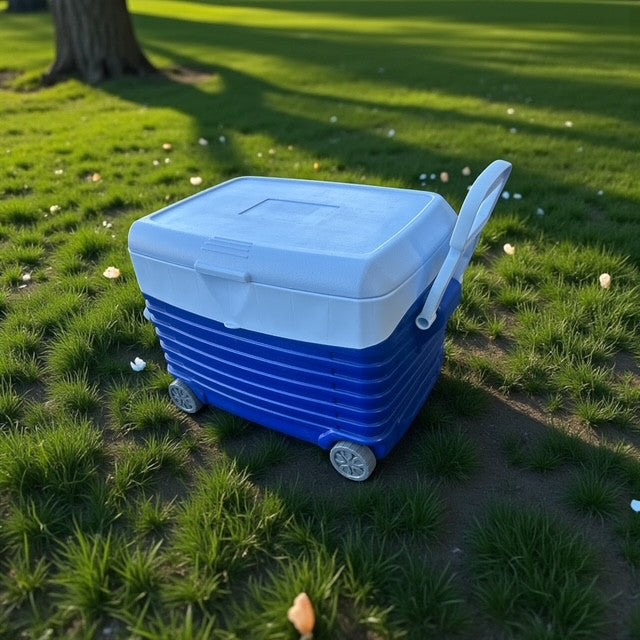 Cooler Box, With Wheels, 40L, Blue
