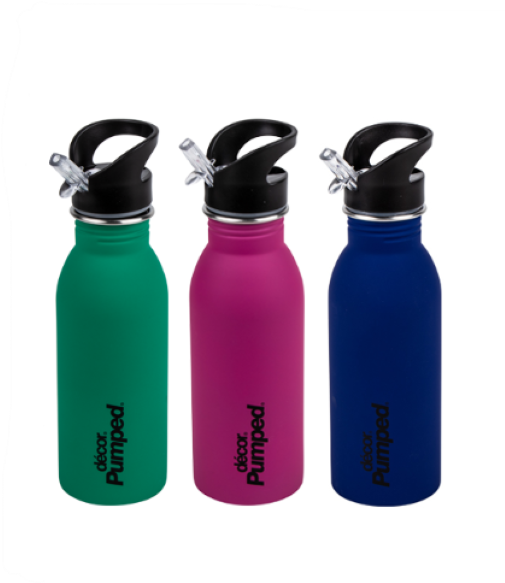 Décor Pumped Snap n Seal™ Matte Stainless Steel Bottle 500ml