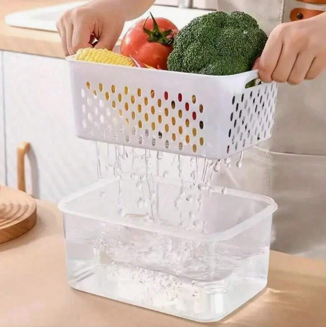 Drainer Basket Containers W Air Valve/Handle