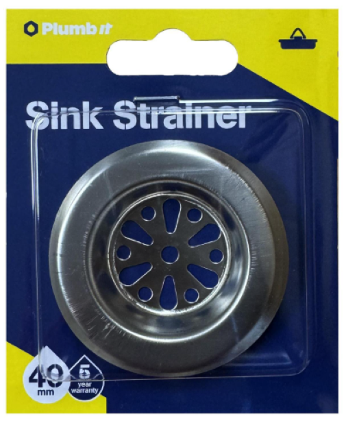 Sink Strainer, Stainless Steel 38mm