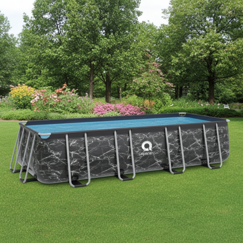 Avenli 5.40m x 2.5m x 1.22m (17.7'x 8.2'x 48") Frame Plus Rect Pool Set With Retro Brick With 2000 Gallon SF Pump