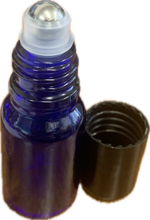 Euro Blue Bottle, 10mls W Roller, & Cap