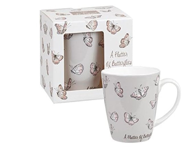 Queens The In Crowd Butterflies Cherry Mug In Box 360ml
