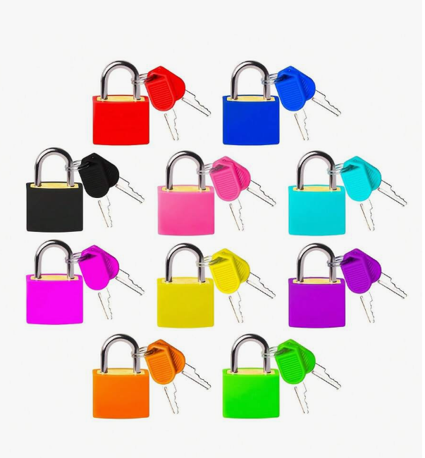 Mini Padlock W Key Coloured
