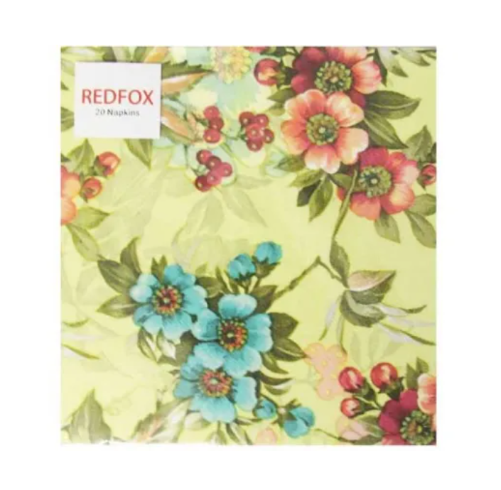 Redfox Napkin 33 x 33cm  Assorted Designs