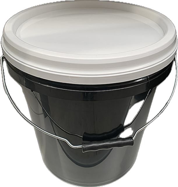 Top Pail 10L Black W White Lid