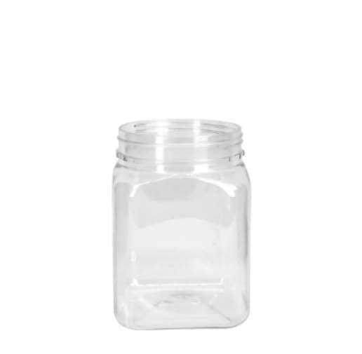 Jar PET Square 1kg/817ml Base 'ORDER ONLY'