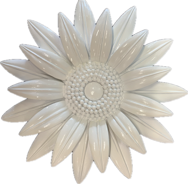 Wooden White Sunflower Wall Decor Plaque
