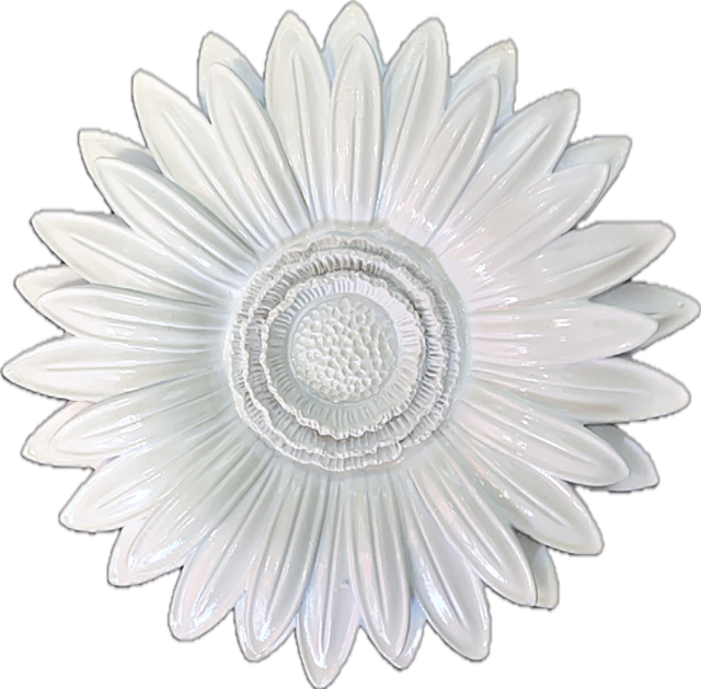 Wooden White Sunflower Wall Decor Plaque