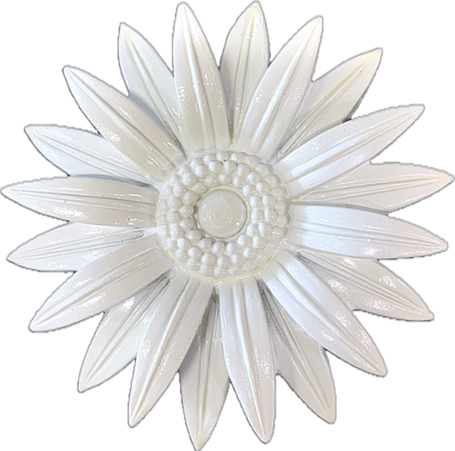 Wooden White Sunflower Wall Decor Plaque