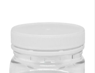 Jar PET Square 375gm/270ml Tall Clear W White TE  Lid