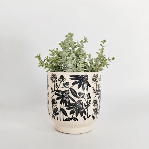 Black Flower Planter Black 12cm