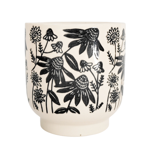 Black Flower Planter Black 12cm