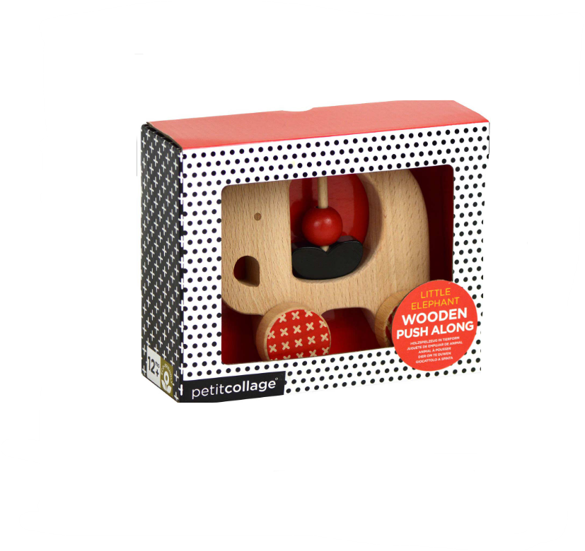 Little Elephant Wooden Push Along