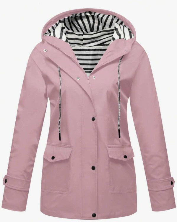 Women's Long Hooded Rain Jacket