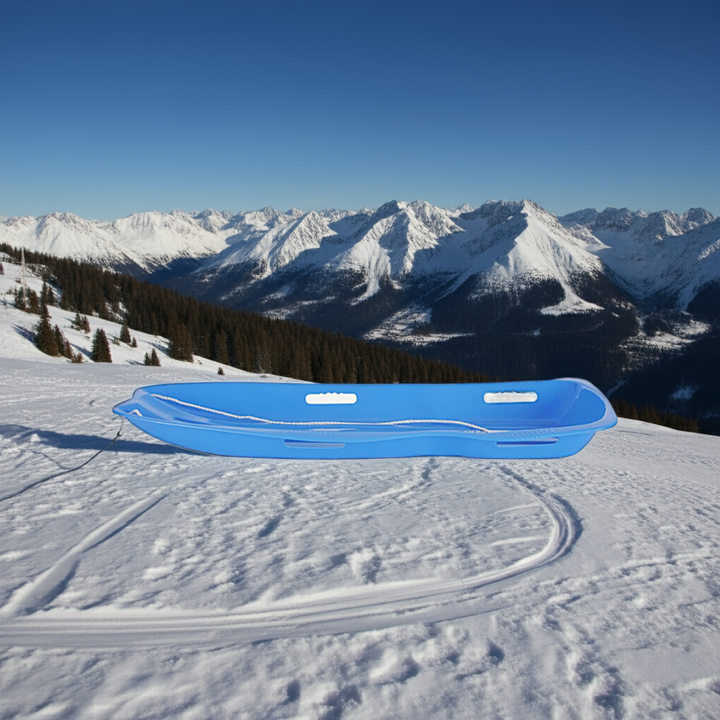 Double Boat Sled, 119x46x14cm,With Rope, Blue
