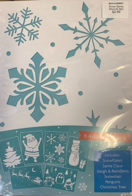 Snow Spray Stencils 6pc
