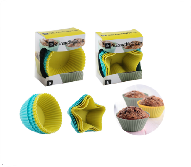 BakeArt Silicone Muffin Cup Asstd 6pcs