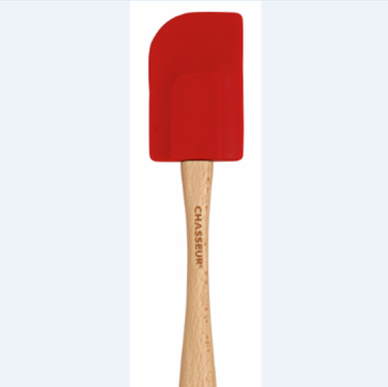 Chasseur Silicone Spatula, Wooden Handle, Medium, Red