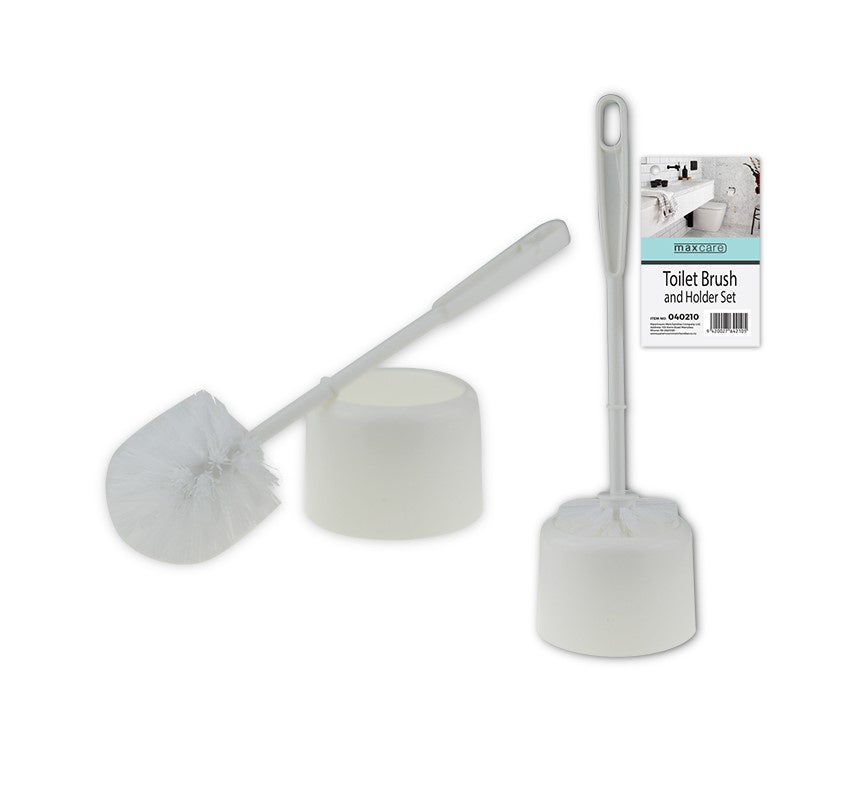 Toilet Brush and Holder Set White