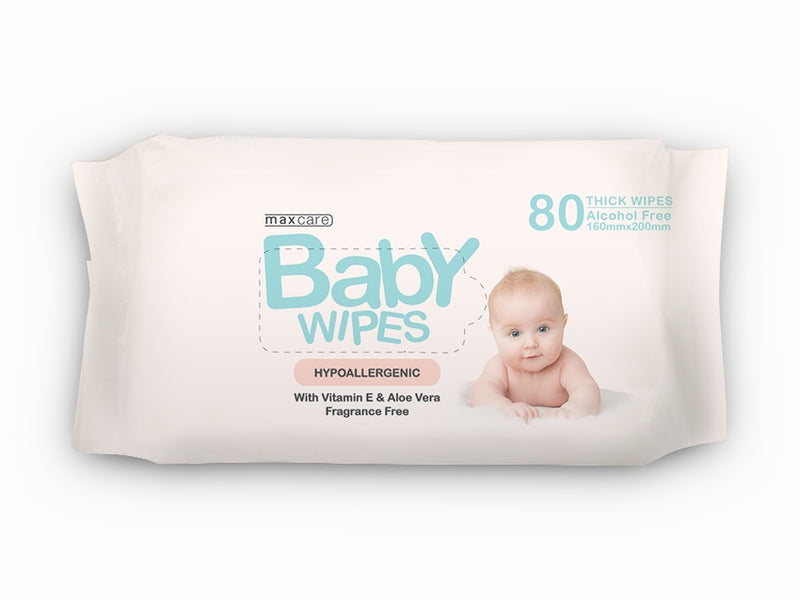 Baby Wipes, 80 Thick Pad, With Vit E & Aloe Vera