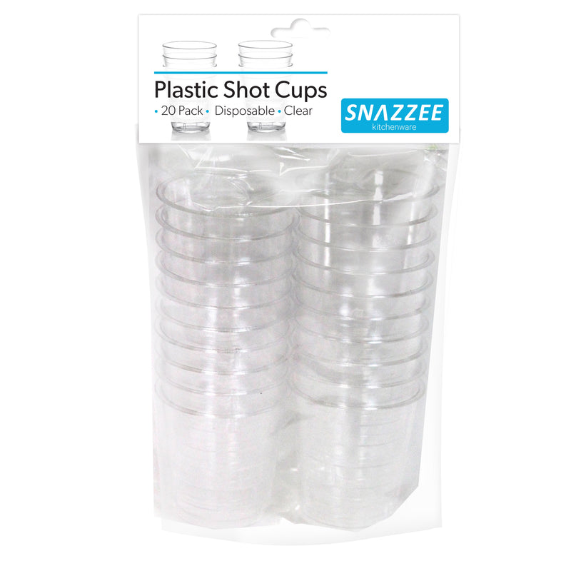 Snazzee Plastic Shot Glass - 20 Pce