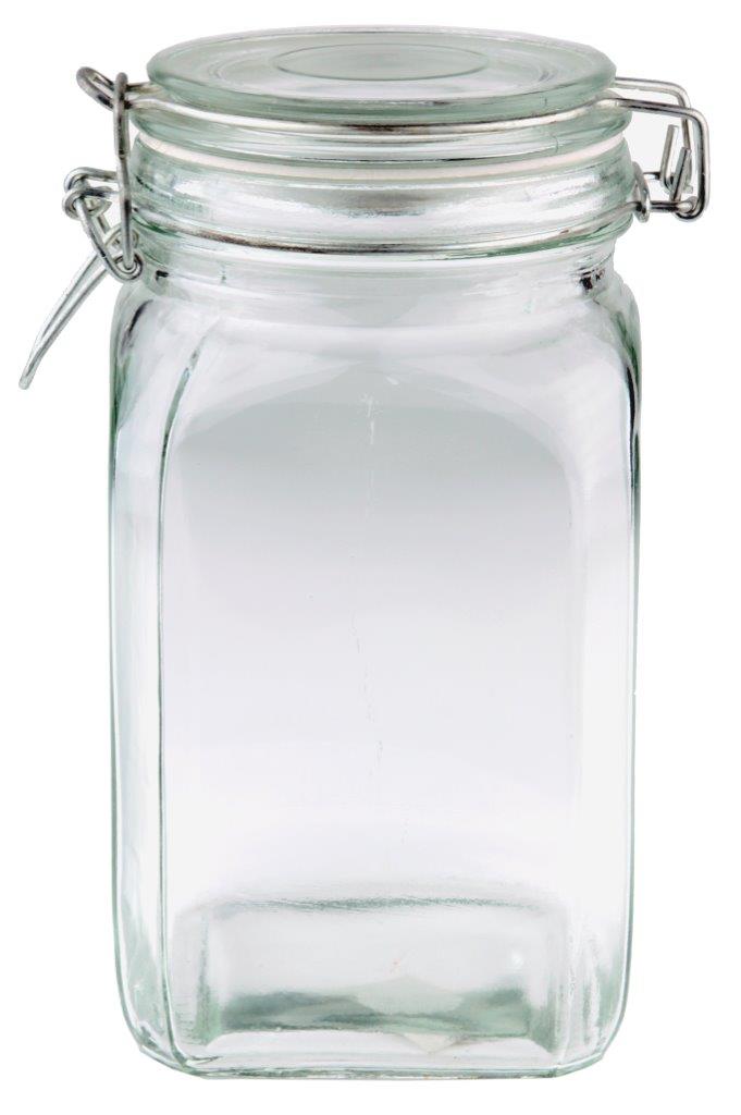Kates Sq Glass Jar 1.25 Lt