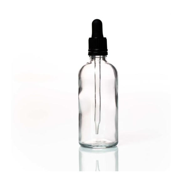Clear Glass Bottle W Tamper Dropper 100ml